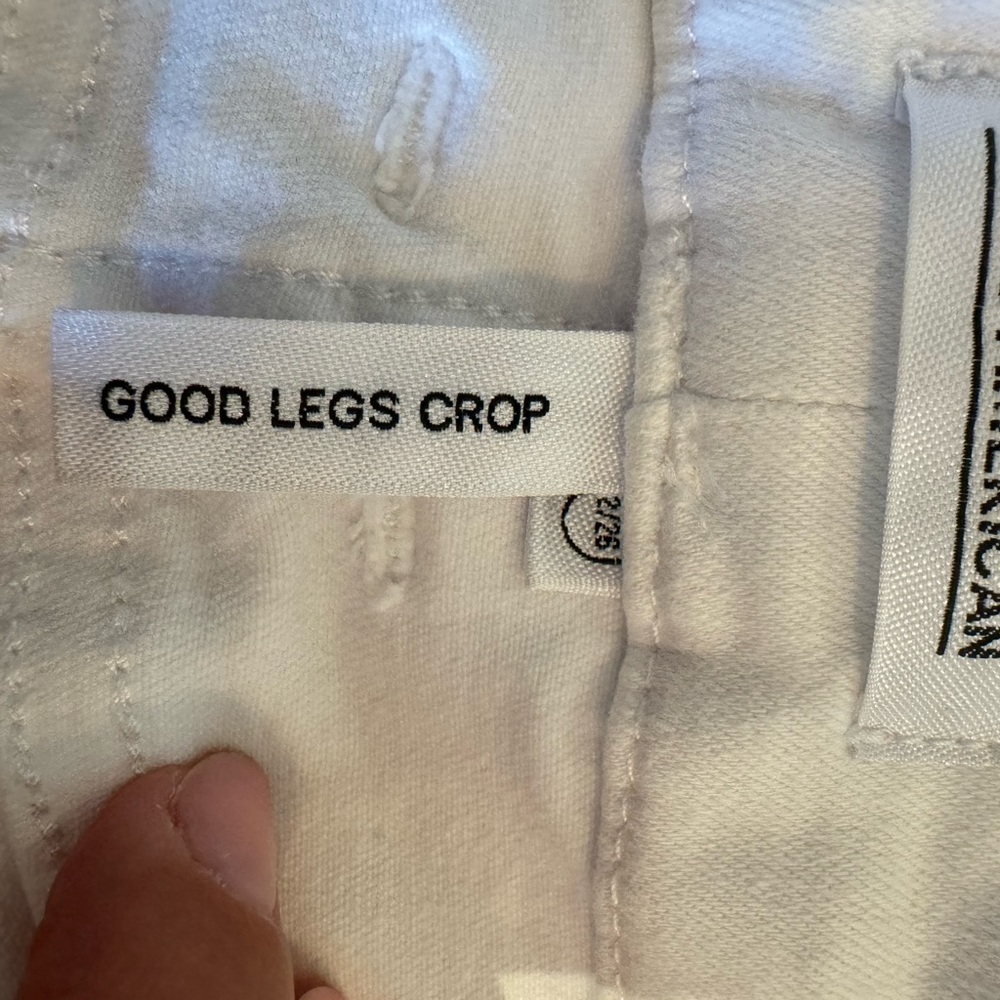 Good American good legs crop white jean